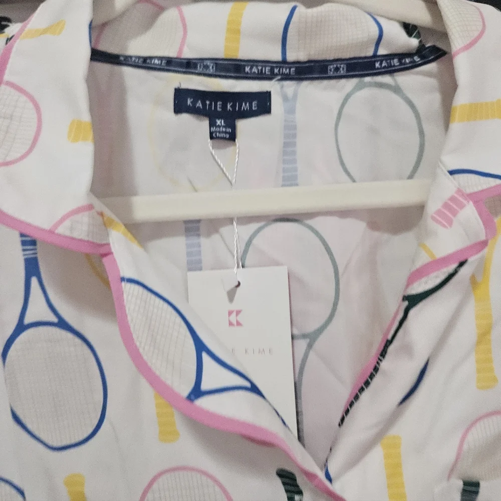 Katie Kime Tennis Time Pajama Set Shorts XL - Picture 3 of 6